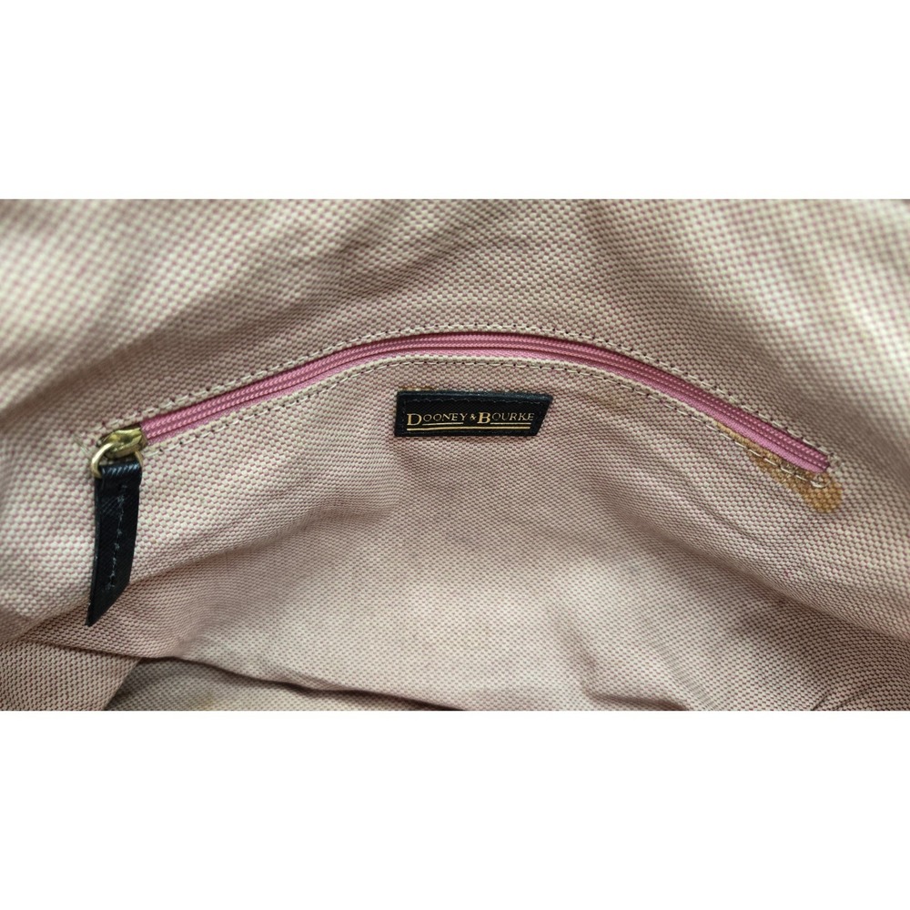 Vintage Dooney & Bourke  Signature Monogram Canvas Tote Bag Black/Grey,‎ Medium - Picture 15 of 16